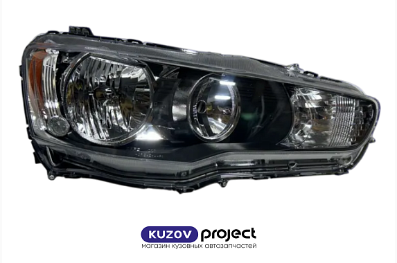 Фара правая под электрический корректор Mitsubishi Lancer X 2007-2016 (DEPO / Тайвань)