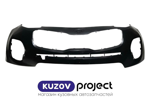 Бампер передний с отверстием под крюк Kia Sportage 2016-2019 (Китай)